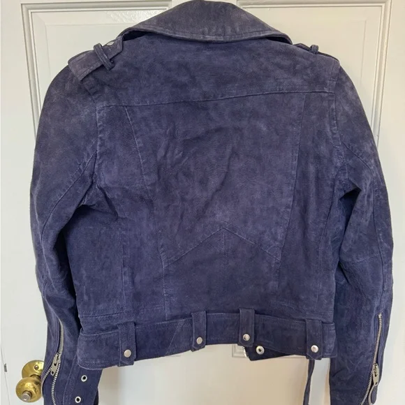 Blank NYC Suede Biker Jacket - Deep Blue - Picture 2 of 3